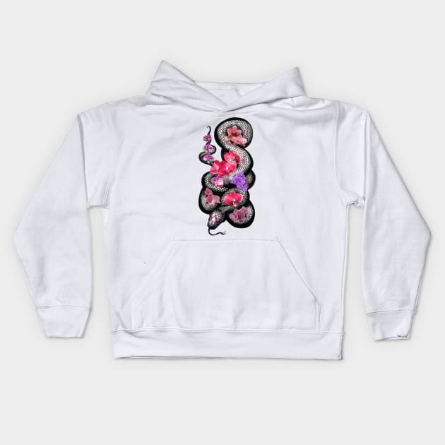 Flowering Snake Kids Hoodie by Warbler Creative